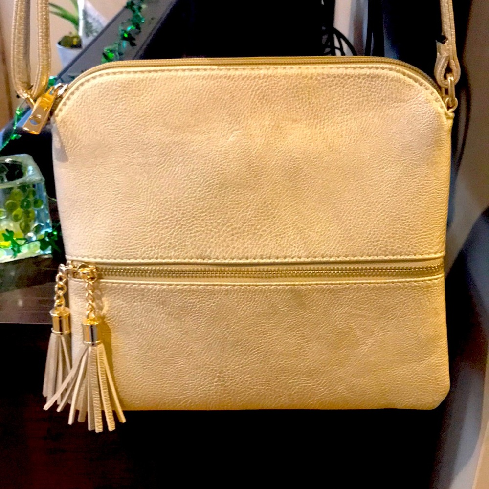 Gold crossbody bag